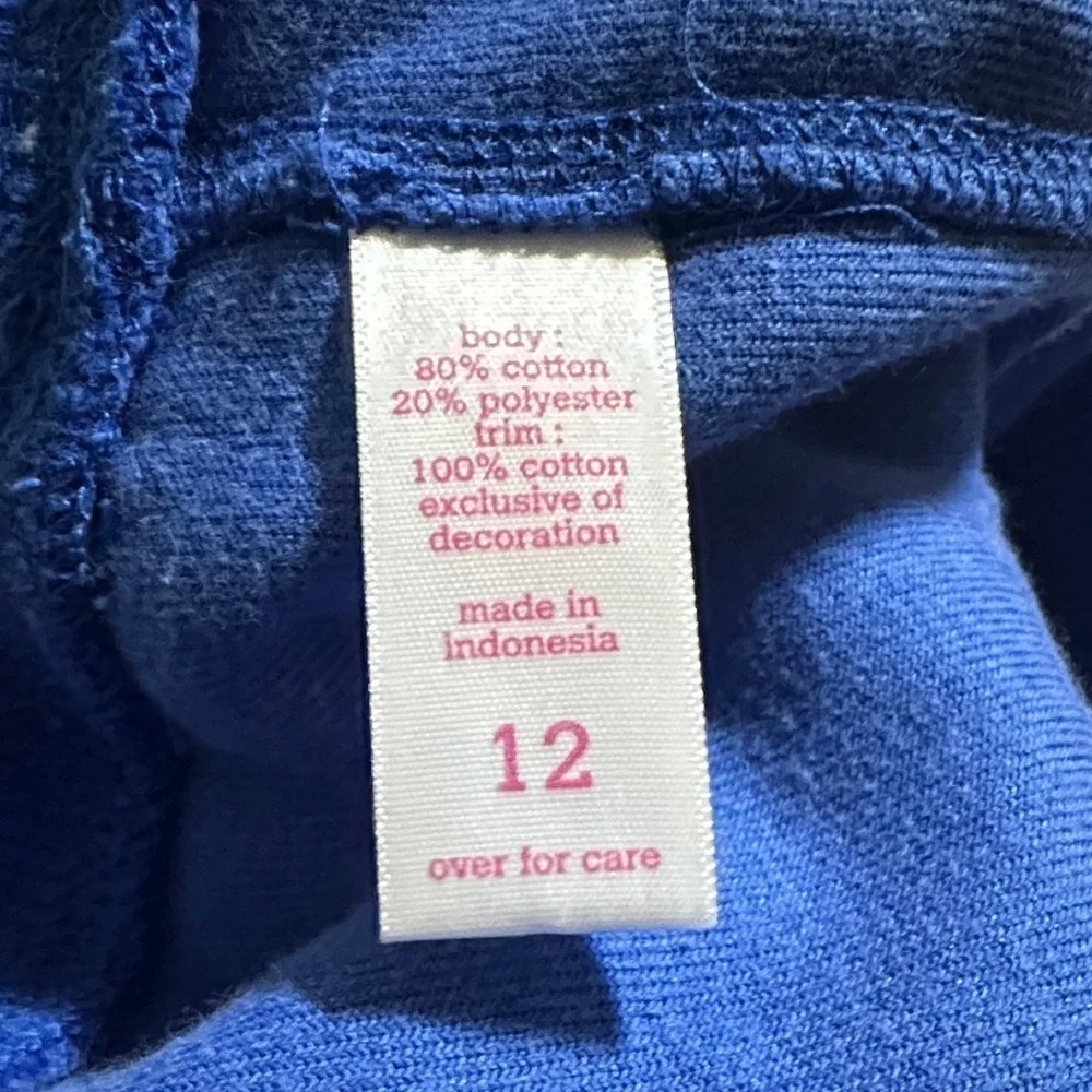 Justice Royal Blue Velour Tracksuit with Peace Signs, Size 12